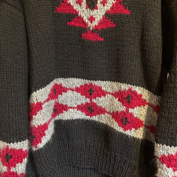 Hand Knit Navajo Print Cozy Sweater - Picture 3 of 9